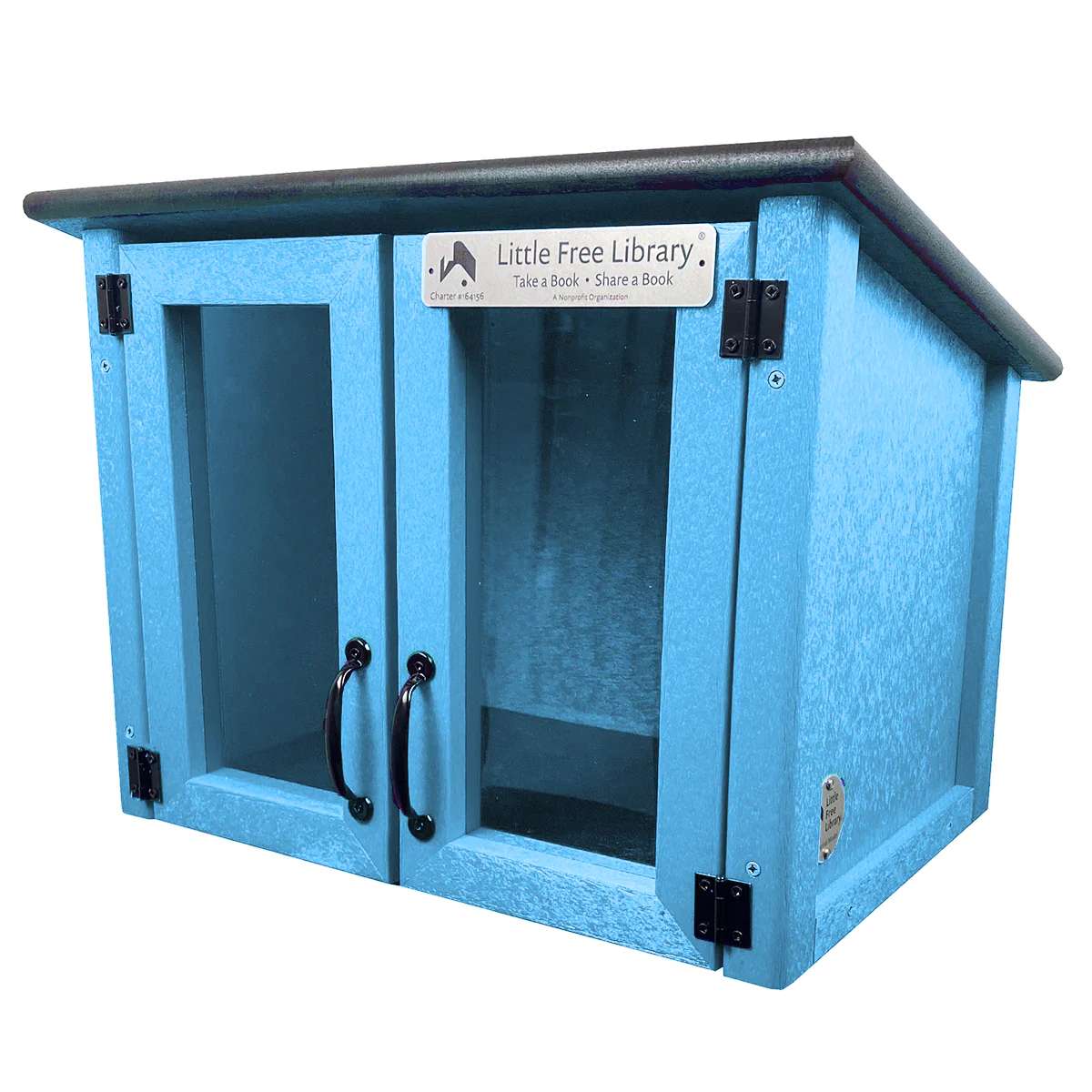 Composite Double Door Cottage Light Blue Kit Little Free Library - Image 8