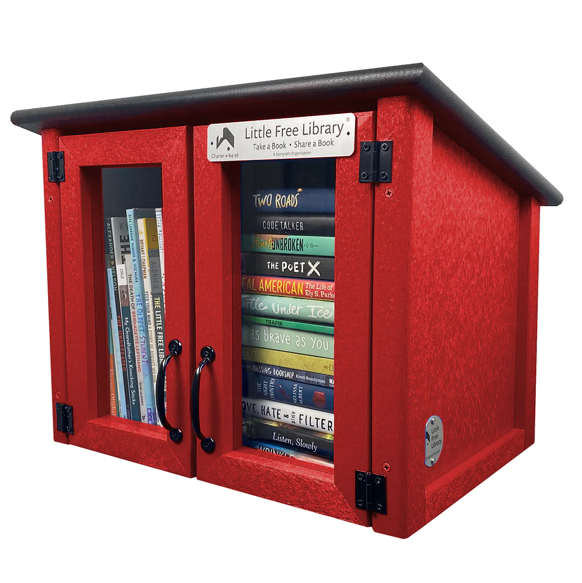 Composite Double Door Cottage Red Kit Little Free Library - Image 5